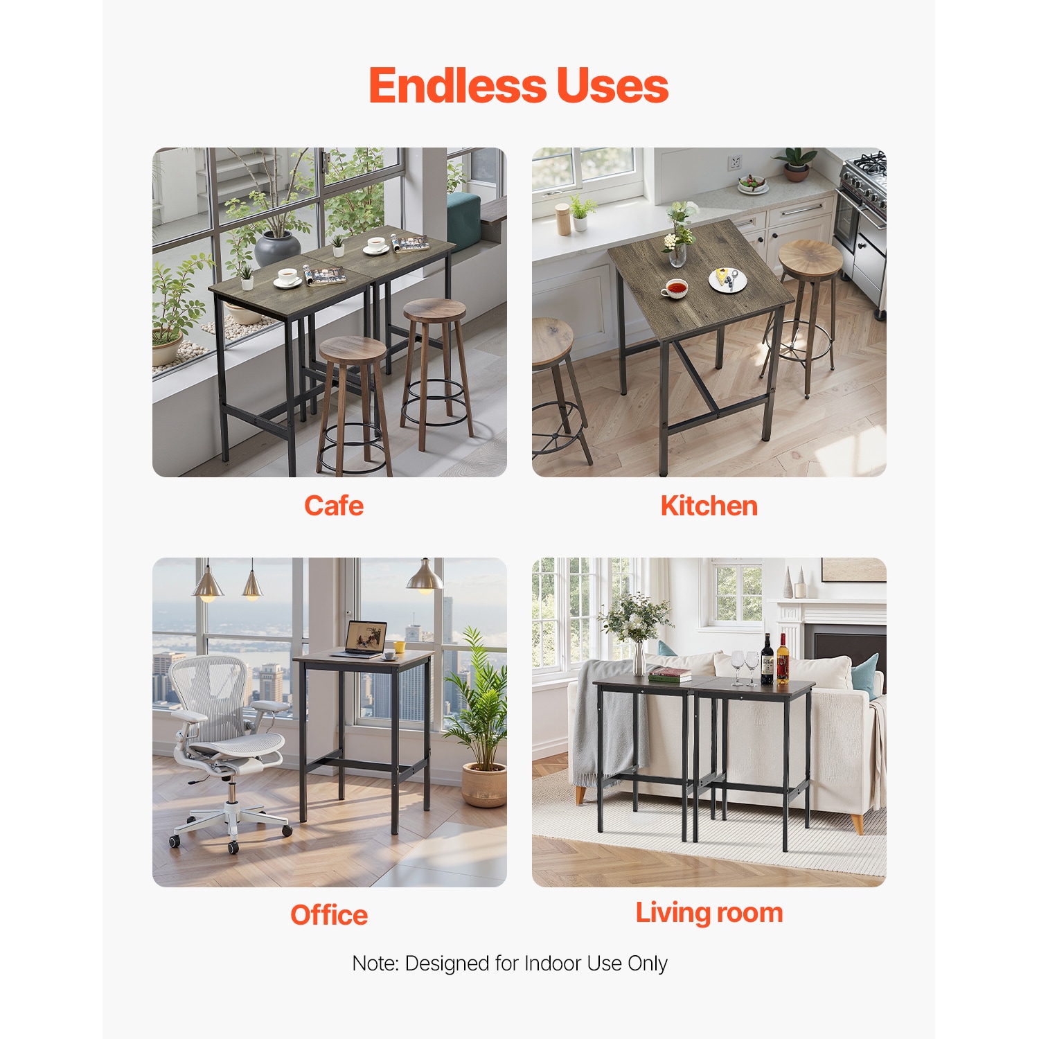 24 In Bar Table Height Pub Table Cocktail Coffee Counter Desk Kitchen Dining_voghion.com